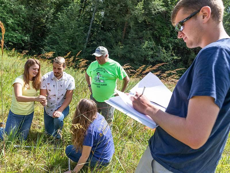 Wilkes students performing field research
